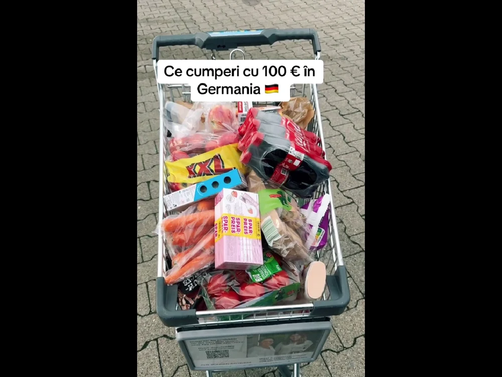 Cos de cumpărături în Germania de 104 euro/FOTO: TikTok