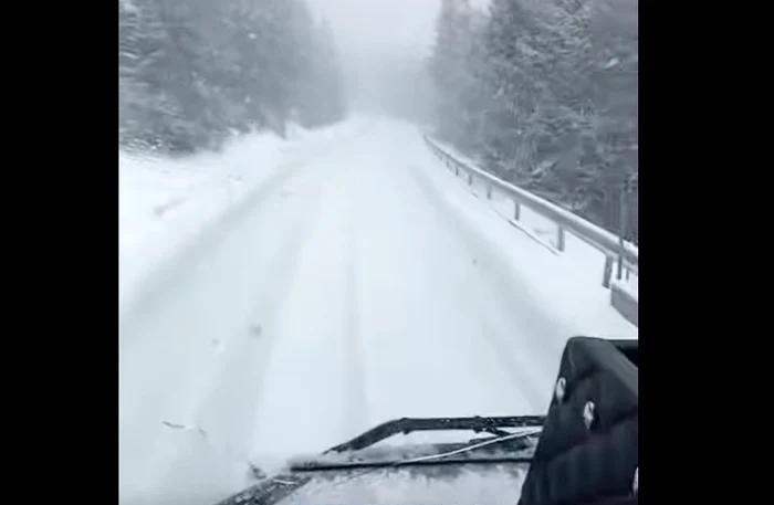 Pasul Prislop, 8 aprilie. FOTO captură Bucovina TV Regional