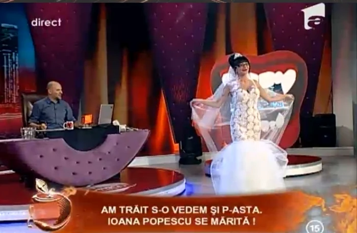 Ioana Popescu, în rochie de mireasă. Are gânduri mari (captură Antena 1)