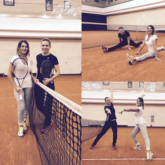 
    Nadia Comaneci si Simona Halep la antrenamentFOTO: Twitter  