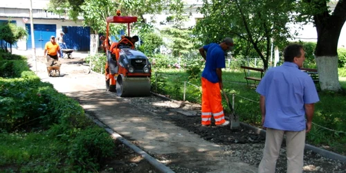 Lucrări pe strada Mihai Viteazul