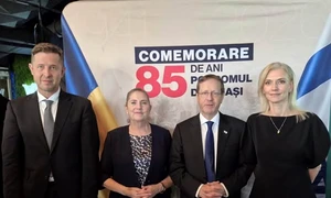 Hibert Thuma, presedintele Israelului, Alina Gheorghiu , vomemorare victime Pogrom fb H thuma jpg