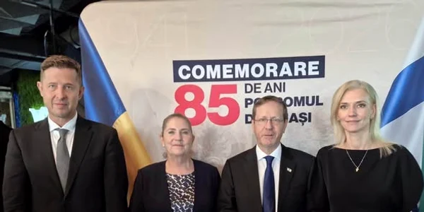 Hibert Thuma, presedintele Israelului, Alina Gheorghiu , vomemorare victime Pogrom fb H thuma jpg