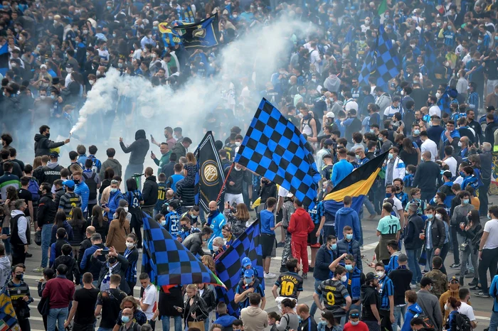 Fanii lui Inter Milano au făcut spectacol înainte de meci. Foto Facebook