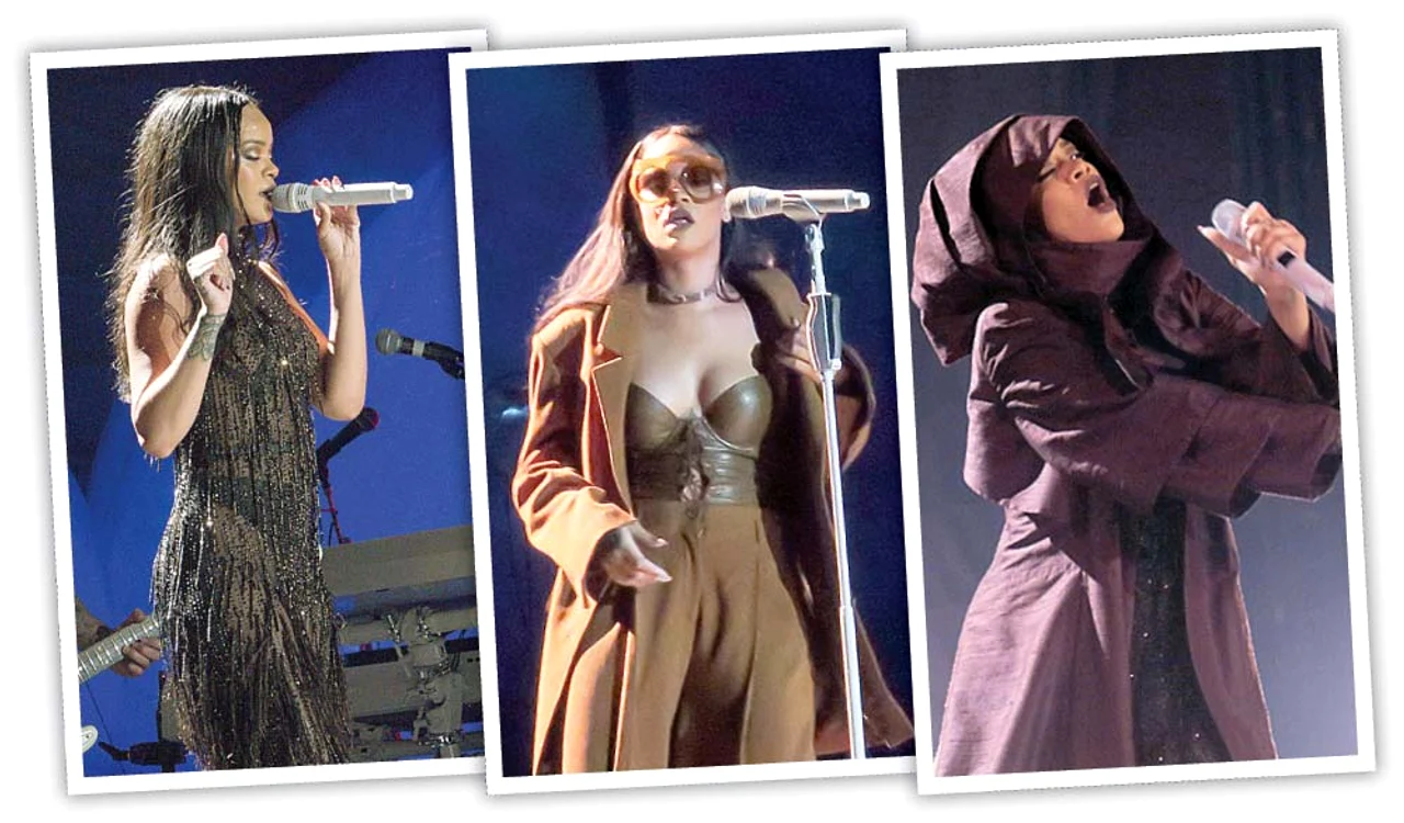 Rihanna cântă 24 de piese  pe durata a 90 de minute