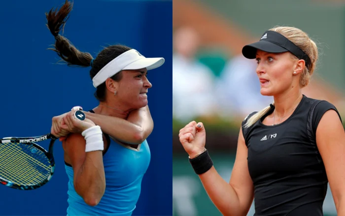 Alexandra Dulgheru şi Kristina Mladenovic. FOTO AP