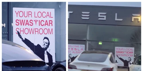 Protest la un showroom Tesla FOTO Profimedia