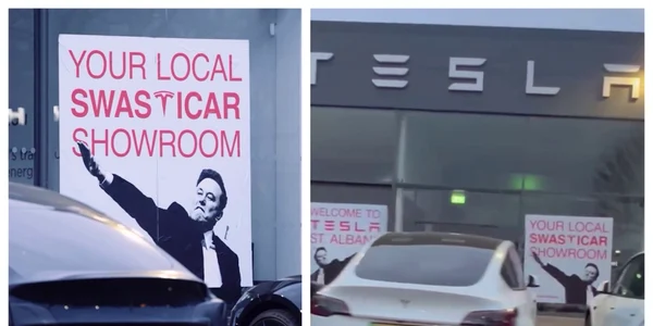 Protest la un showroom Tesla FOTO Profimedia