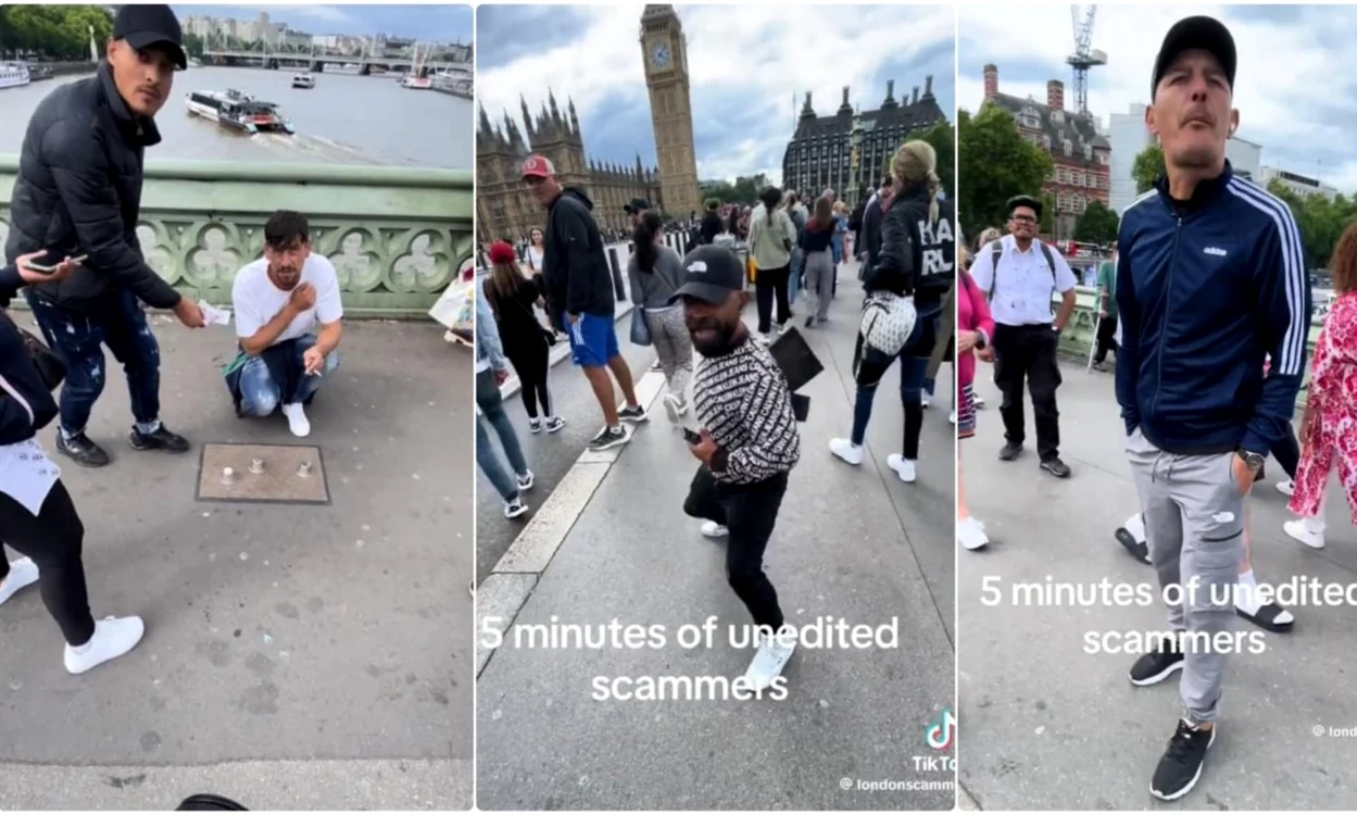 Britanic agresat de șarlatanii de pe podul Londrei. Foto: London scammers. Tik Tok