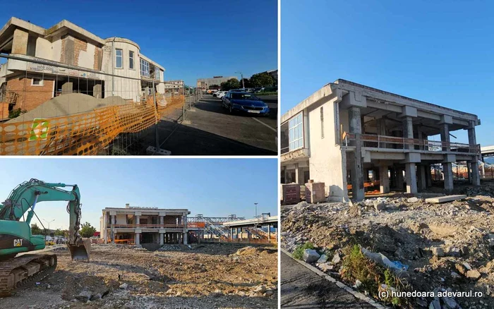 Clădirea de călători din stația CFR Deva, demolată parțial. Foto: Daniel Guță ADEVĂRUL