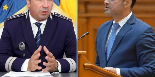 Comisarul şef Cornel Mototolea şi deputatul Daniel Vasile FOTO Costel Crângan