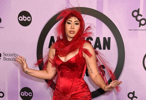 Kali Uchis a avut o rochie cu pene (Foto: Profimedia)