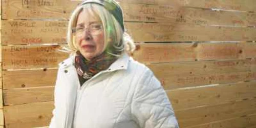 Zidul din lemn este plin de mesaje prin care Angela Furtună reclamă tăierea copacilor
