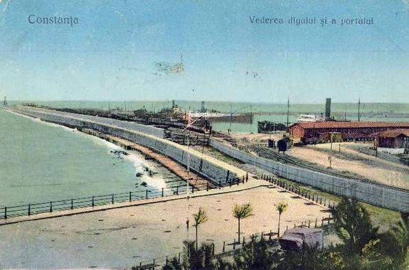 Portul Constanţa și digul în perioada interbelică (© iMAGO Romaniae)