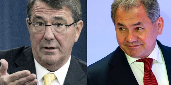 Secretarul american al Apararii Ashton Carter si omologul sau rus Serghei Soigu FOTO Sputnik News