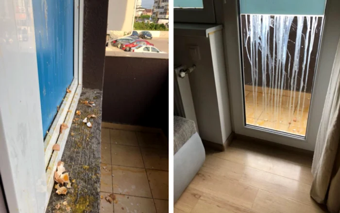 Biroul USR vandalizat cu ouă FOTO Facebook