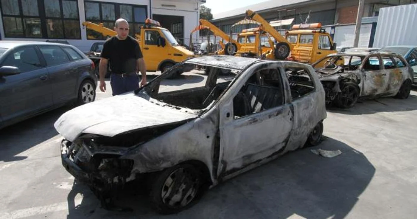 Maşina italianului sinucigaş FOTO: corrieredibologna.corriere.it