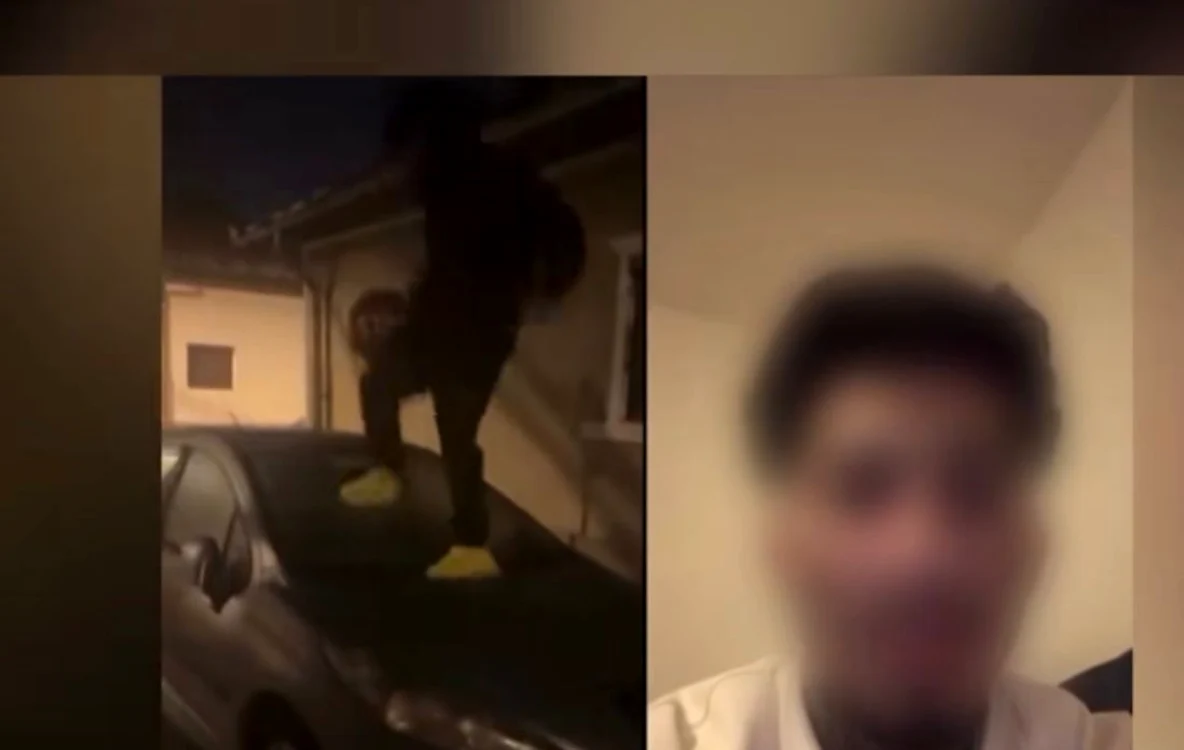 Un băiat a vandalizat două mașini, în urma unei provocări Foto: rețele sociale 