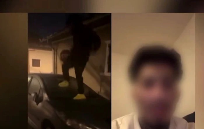 Un băiat a vandalizat două mașini, în urma unei provocări Foto: rețele sociale 