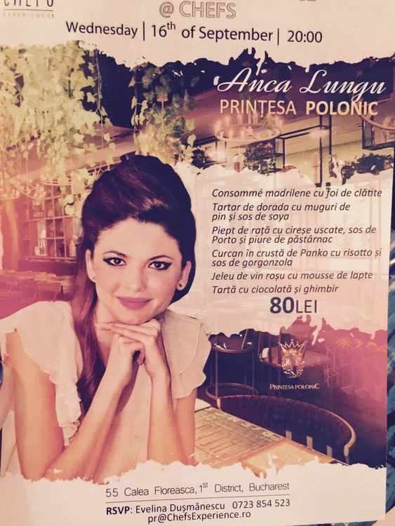 Acesta este meniul gătit de Anca la evenimentul de miercuri