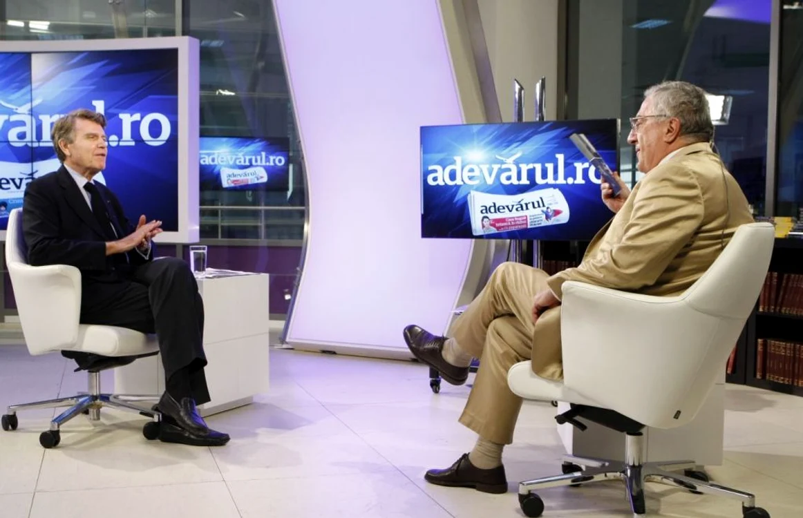 Thierry de Montbrial, în discuţie cu Cristian Unteanu. FOTO David Munteanu
