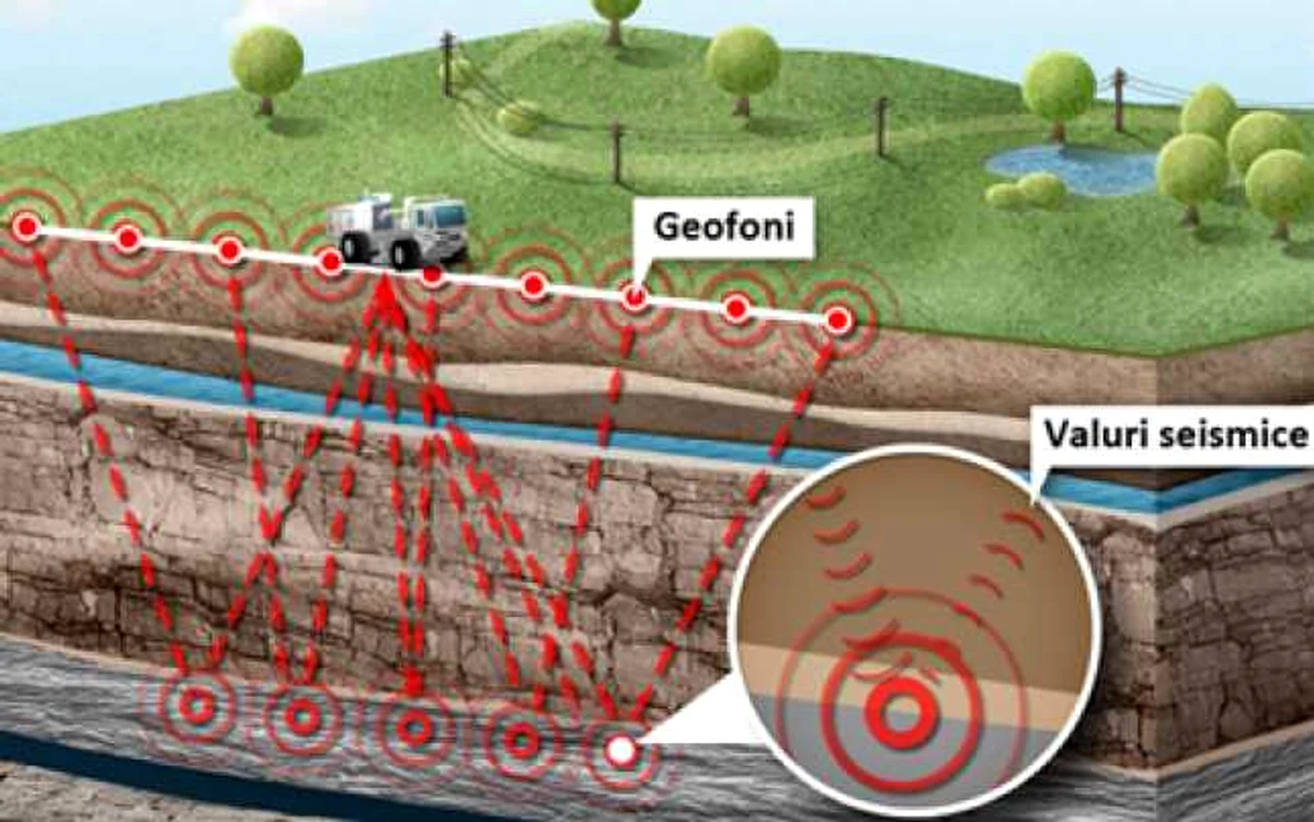 Metoda de explorare seismică, prin geofoni, făcută de Chevron FOTO Chevron