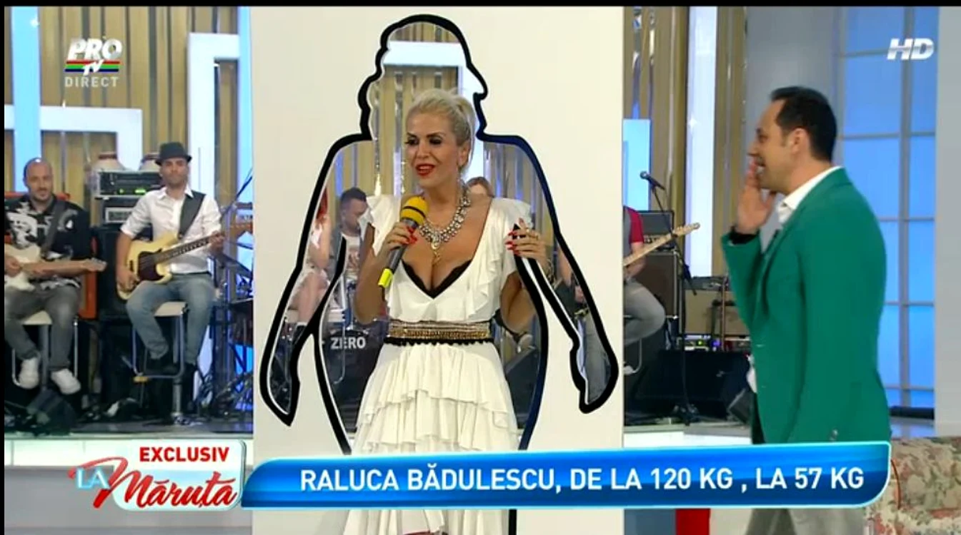 Cătălin Măruţă a comparat-o pe Raluca Bădulescu de acum, cu o formă de a ei de când avea 120 de kg