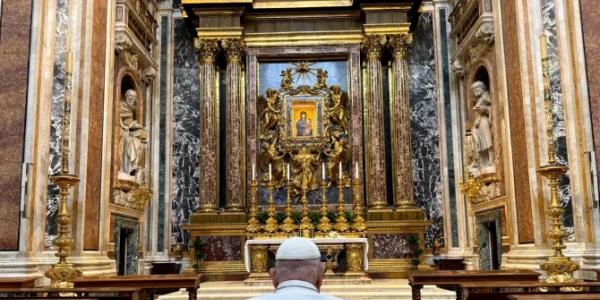 papa francisc la basilica santa maria maggiore FOTO Catholic News Agency