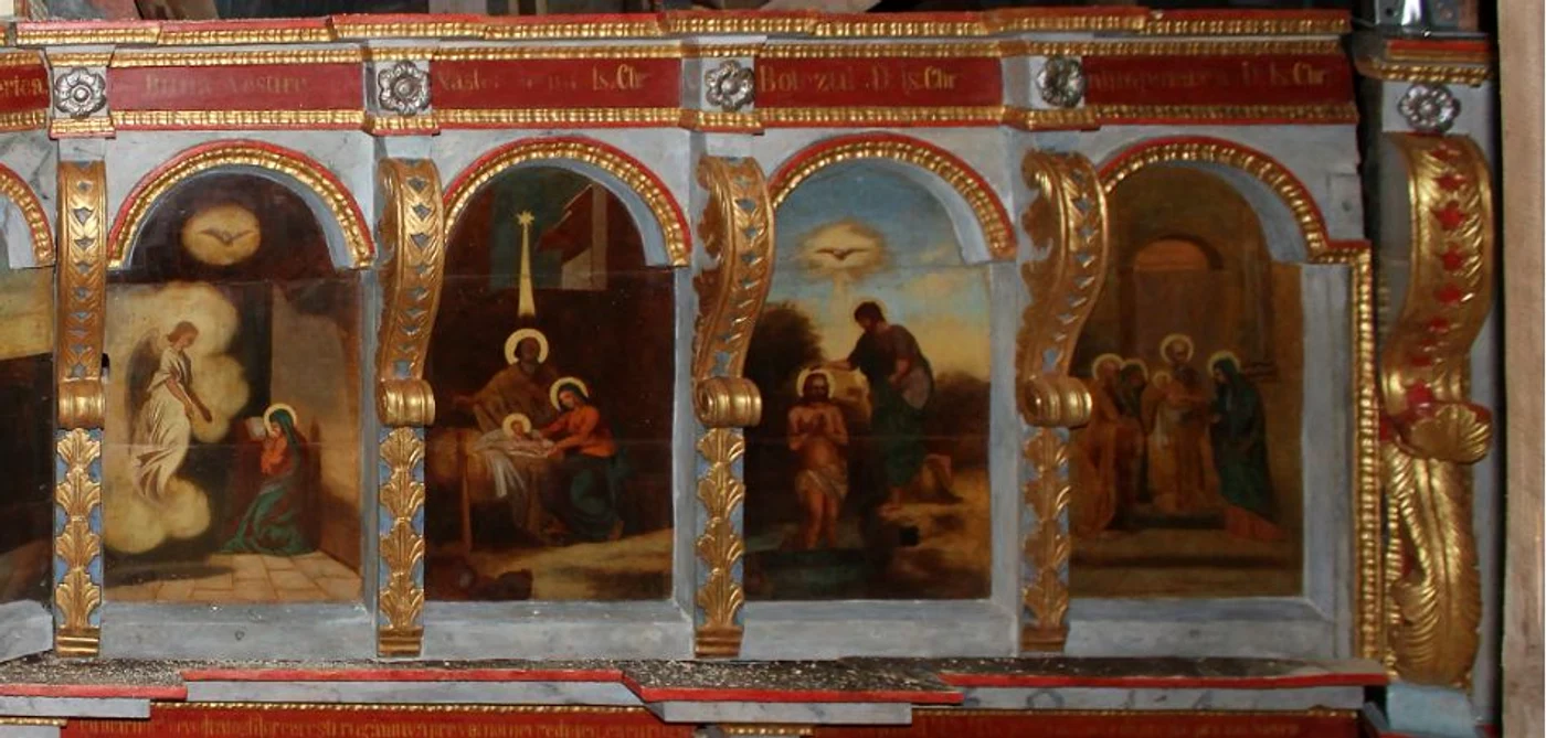 Iconostasul de la Biserica Arbore, înainte și după restaurare