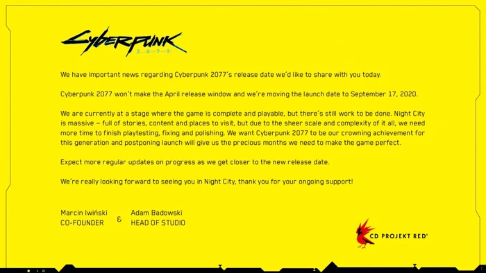 Anunt Cyberpunk 2077