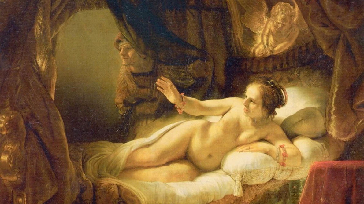 Danae, una dintre cel mai frumoase picturi ale lui Rembrandt jpeg