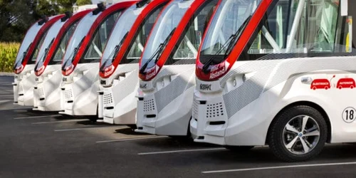 autobuze autonome franceze la cluj-napoca. foto navya