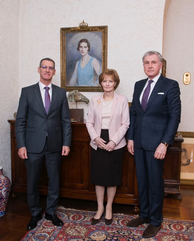 Principele Radu și Majestatea Sa Margareta cu Ambasadorul statului Israel la Palatul Elisabeta. FOTO: Daniel Angelescu, Casa Majestății Sale
