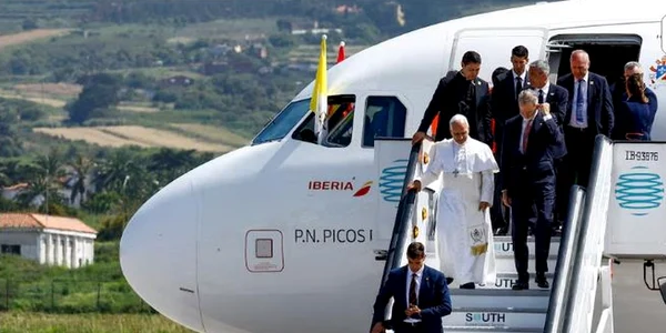 Papa Leon avion Spania captură video jpg
