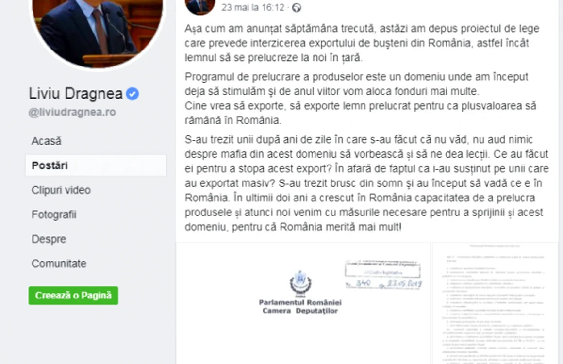 dragnea ultima postare pe FB
