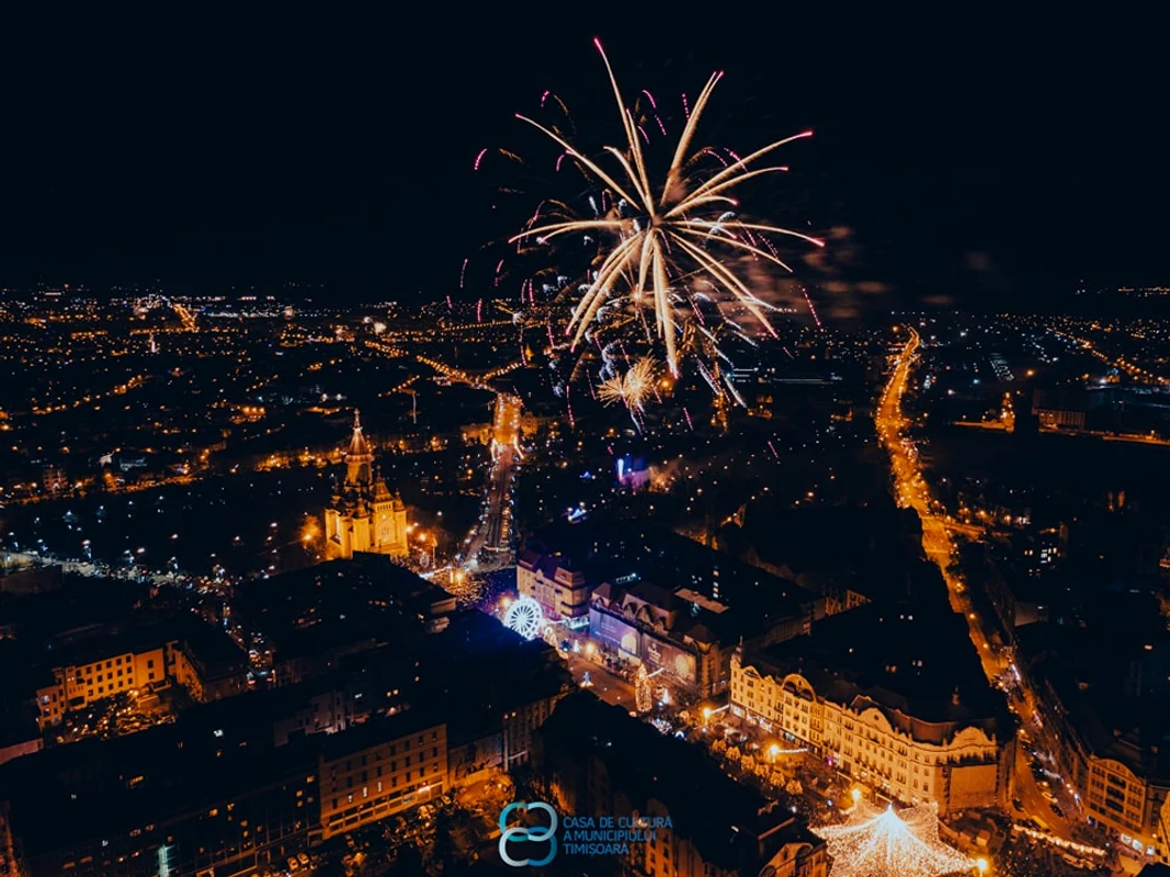 Revelionul din Piața Victoriei FOTO Casa de Cultură a Timișoarei