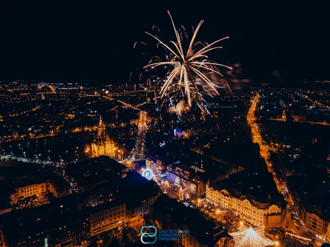 Revelionul din Piața Victoriei FOTO Casa de Cultură a Timișoarei
