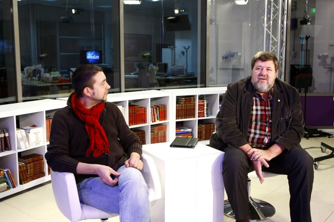 Vasile Ernu şi Bogdan Hossu, în studioul Adevărul live  FOTO Eduard Enea