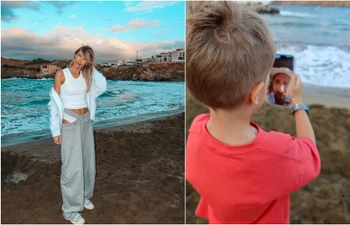 gabriela prisacariu si fiul ei, tiago jpg