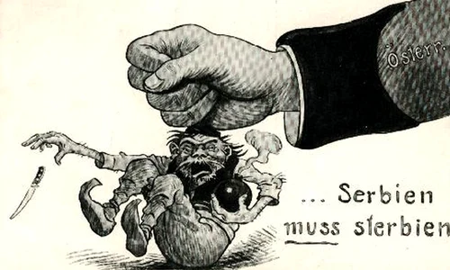 Calendar 23 iulie: 1914   Austro Ungaria a trimis Serbiei un ultimatum, la 3 săptămâni după asasinarea Arhiducelui Franz Ferdinand jpeg