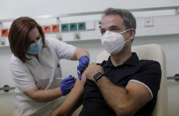 Kyriakos Mitsotakis, la prima doză de vaccin anti-Covid-19