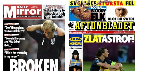 Primele pagini virtuale din Daily Mirror şi Aftonbladet