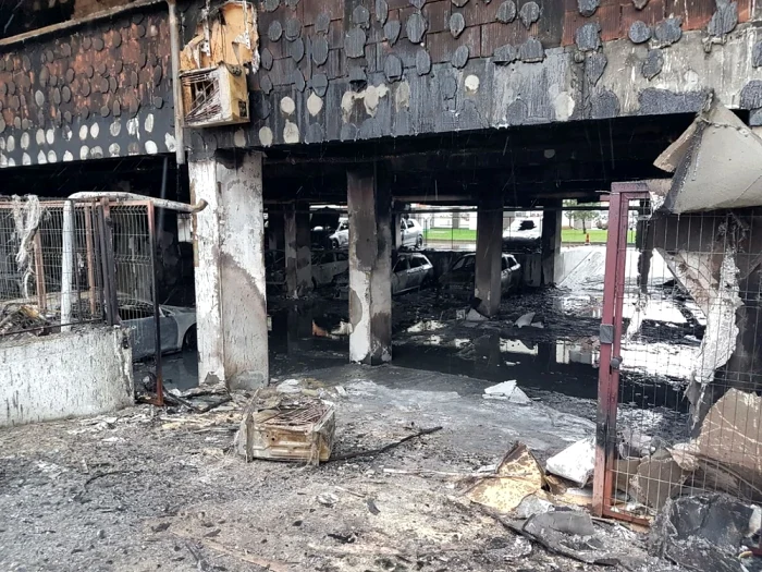 37 de masini au fost distruse de flăcări FOTO: Călin Gavrilaș