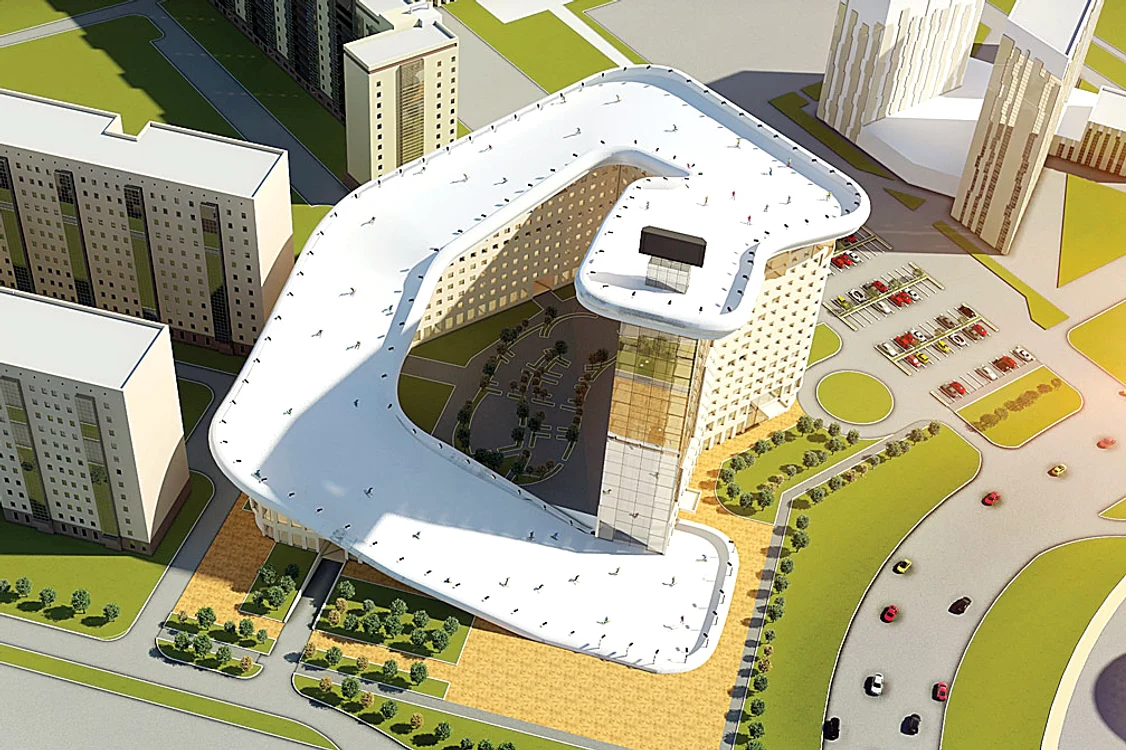 
    Blocul are 21 de etaje şi 421 de apartamente  