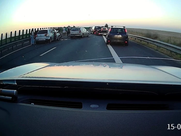 Accident între cinci mașini pe A2/FOTO: Infotrafic