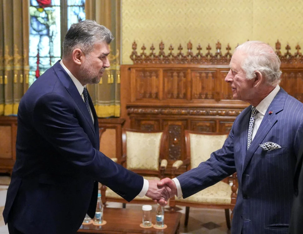 Marcel Ciolacu și Regele Charles FOTO: Facebook