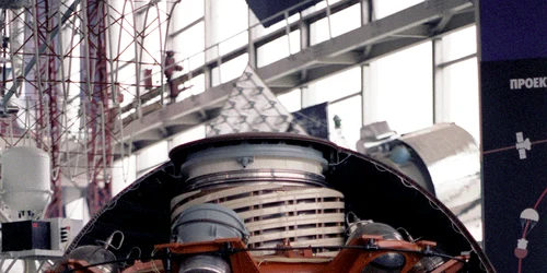 Cut away model of a Soviet Venera 12 lander jpg
