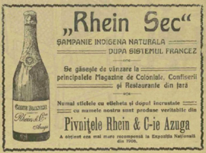 Reclamă la șampania Rhein