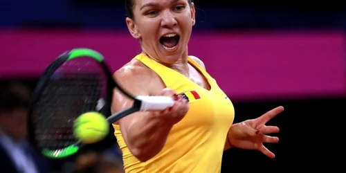 Fed Cup Franţa România partida dintre Kristina Mladenovici şi Simona Halep FOTO EPA/EFE / Christophe Petit Tesson