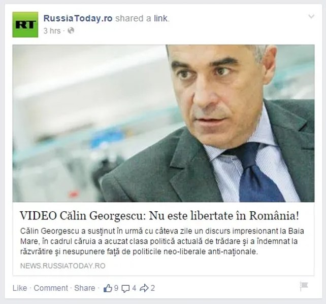 Russia Today îl cita pe Călin Georgescu în 2015: „Nu este libertate în România!”. Discursul candidatului „suveranist” i-a impresionat pe ruși